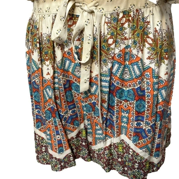 Elevenses Anthropologie Mintaka Print Crisscross Straps  Shorts Romper Pockets 2 - Picture 6 of 14